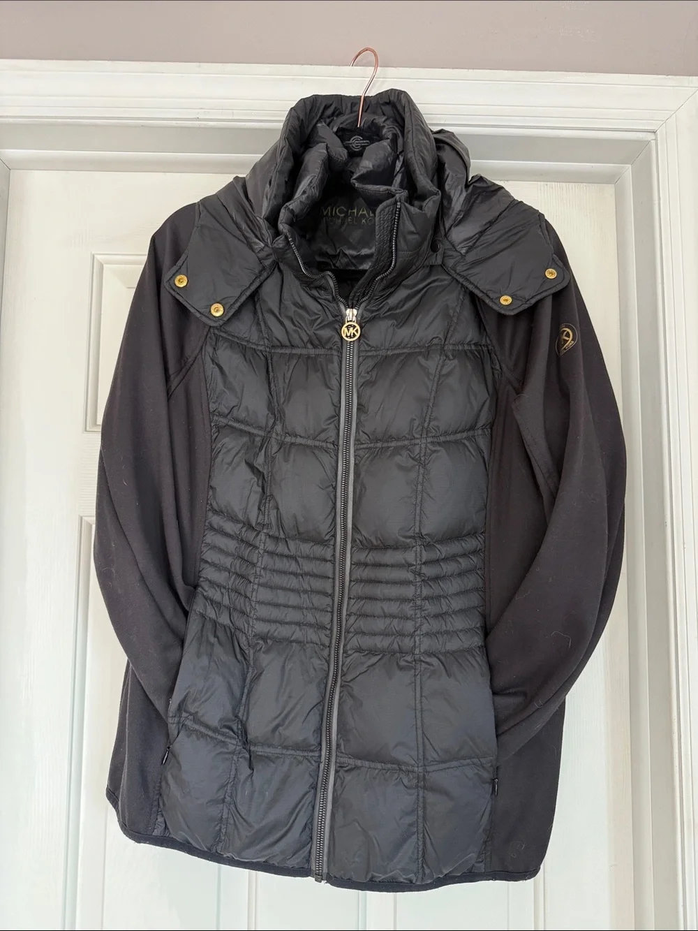 Michael Kors Black Quilted Hybrid Jacket